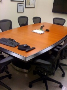wood custom conference table